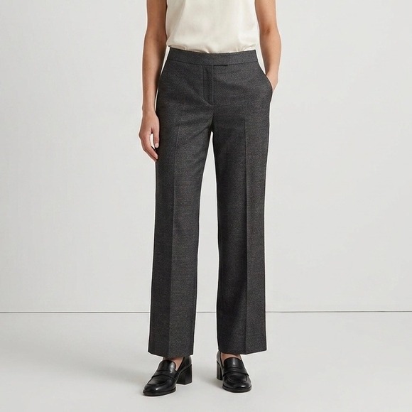 Max Mara Pants - Max Mara Made in Italy Charcoal Grey Textured Straight Leg Dress Pants Womens 32